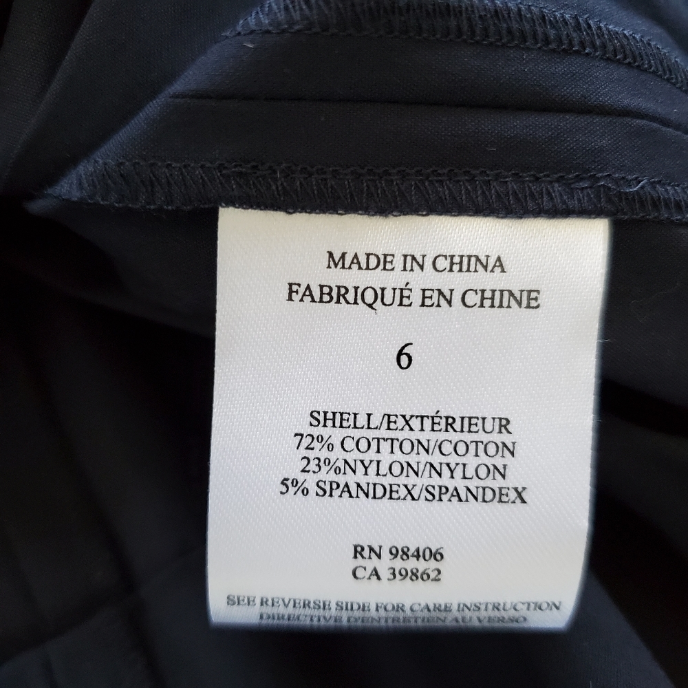 Theory Navy Blue Stretch Cotton Pleated Dress 6 - Picture 5 of 5